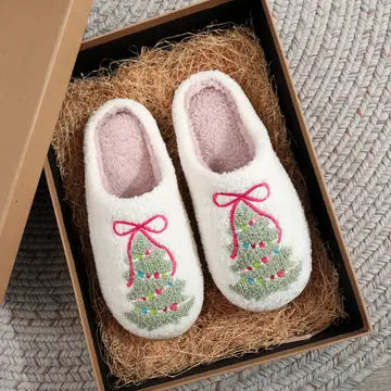 Christmas Bow Slippers