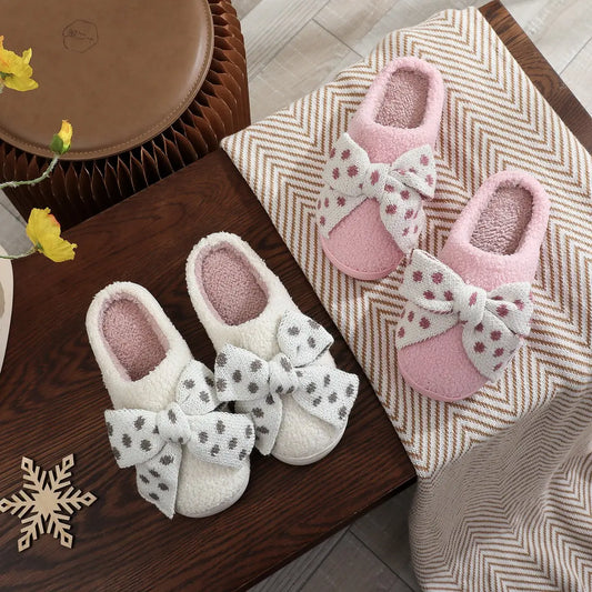 Sweater Bow Slippers