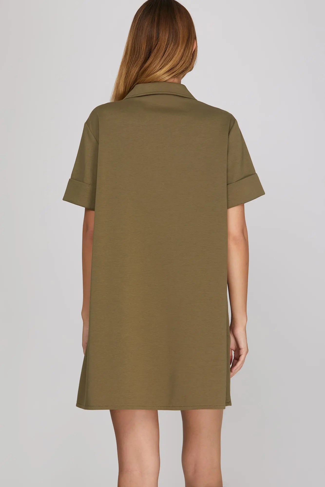 Golden Hour Knit Collared Shift Dress