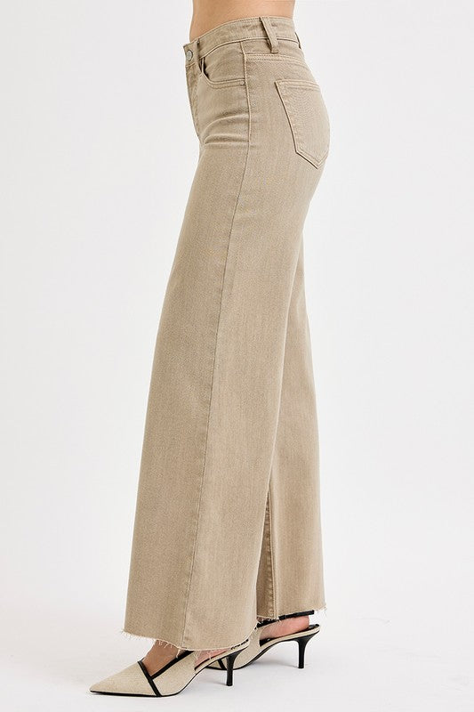 Risen Luxe Shimmer Tummy Control Palazzo Jeans