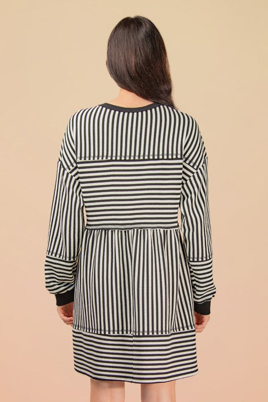 Stripe Knit Oversized Dress