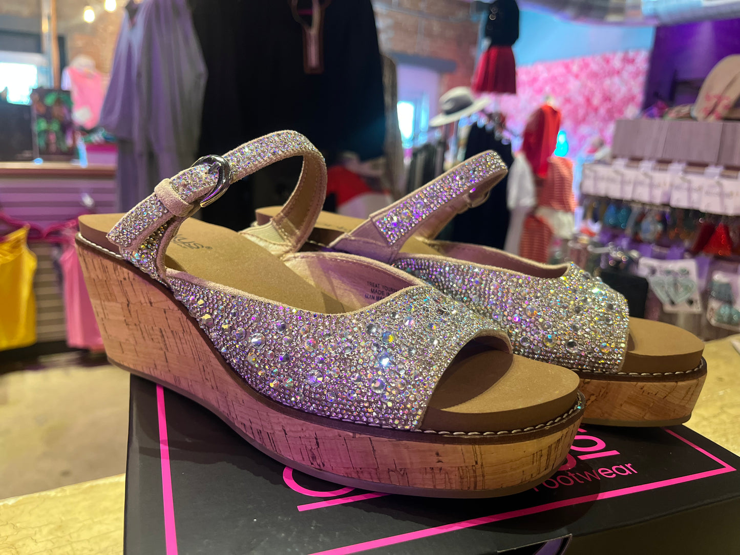 Corkys Treat Yourself Rhinestone Wedge Sandals - Twisted Sisters Shoetique