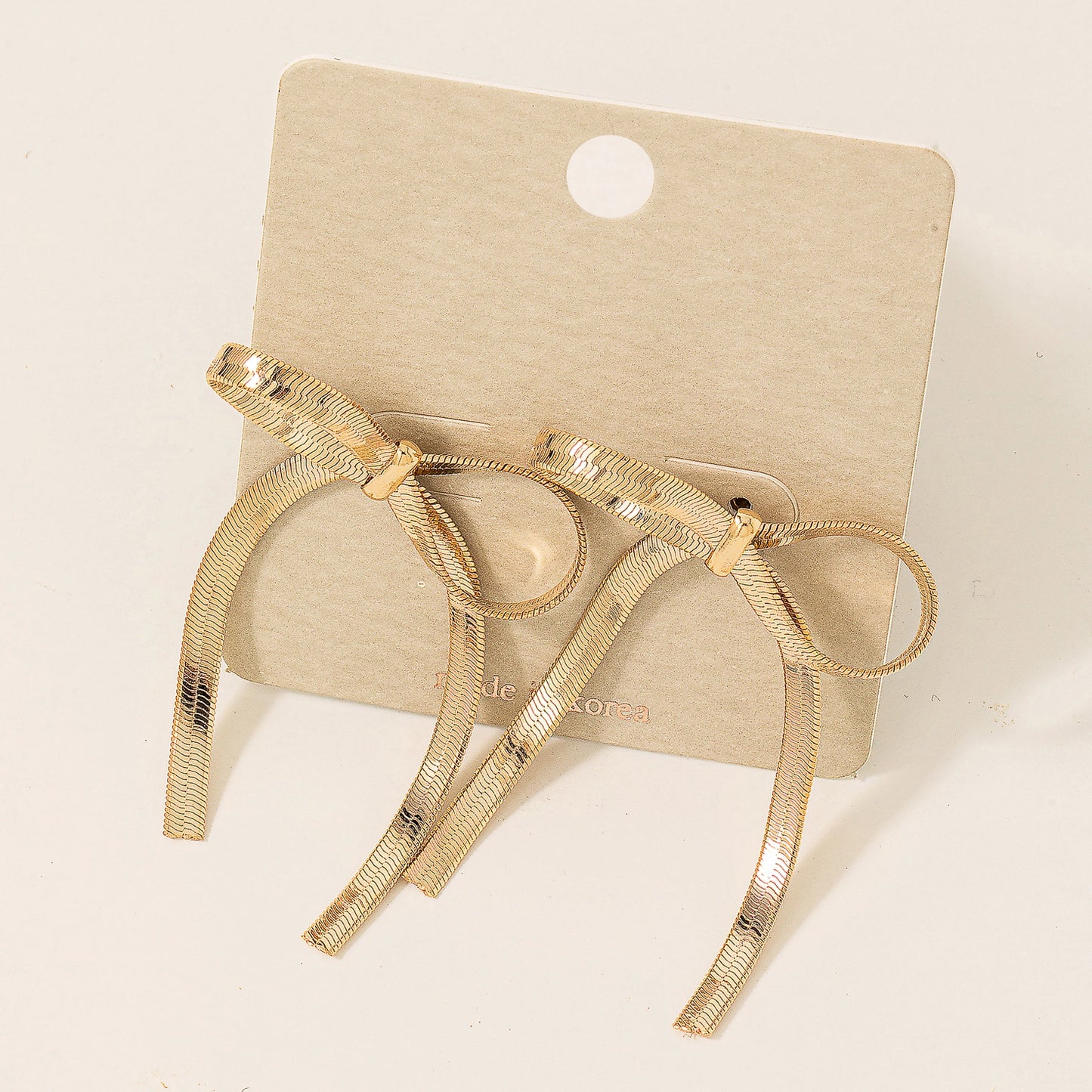 Chain Ribbon Bow Earrings