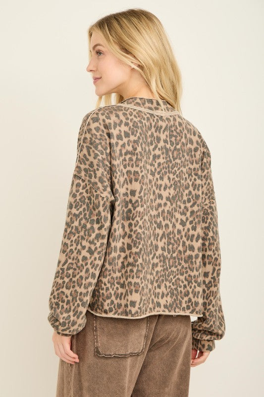 Cheetah Half Zip Pullover