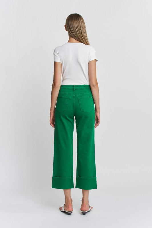 Mica Denim-Green Cuff Jeans