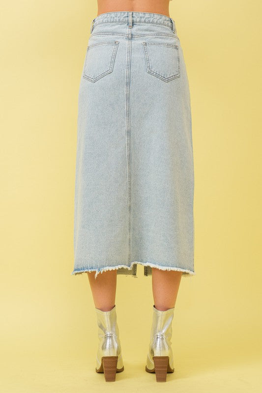 Sparkle Studded Denim Skirt