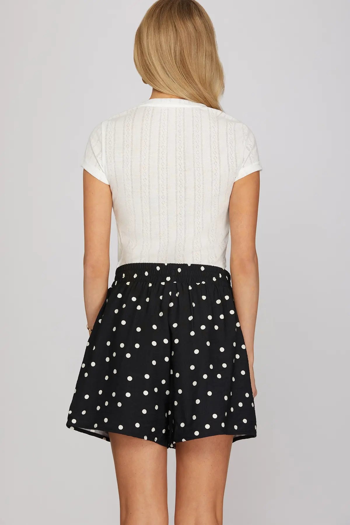 Polka Dot Shorts-Black - Twisted Sisters Shoetique