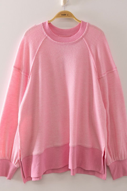Pink Pop Washed Thermal Top