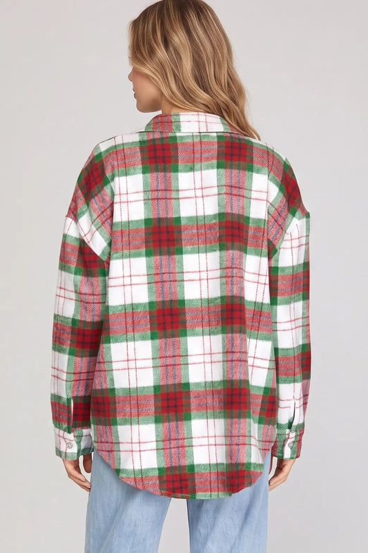 Merry & Bright Plaid Shacket - Twisted Sisters Shoetique
