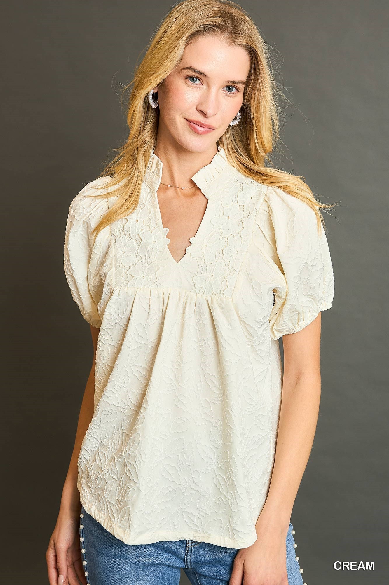 Lace Jacquard Blouse