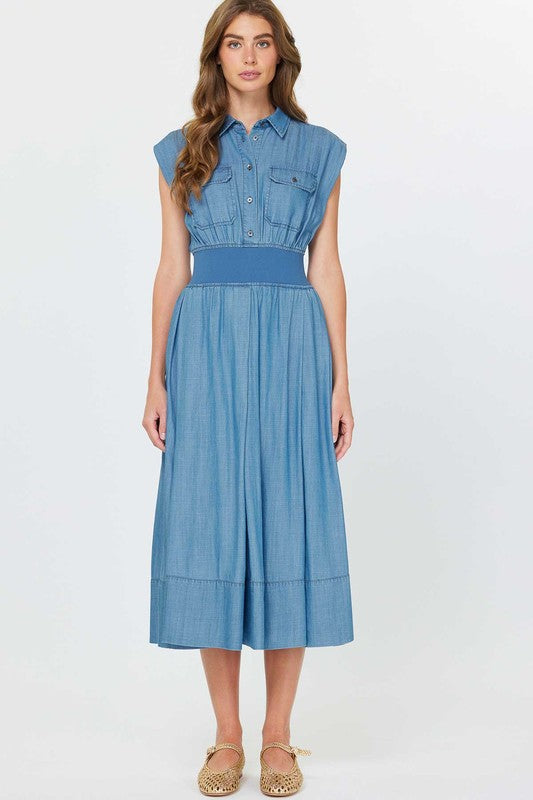 Chambray Midi Dress