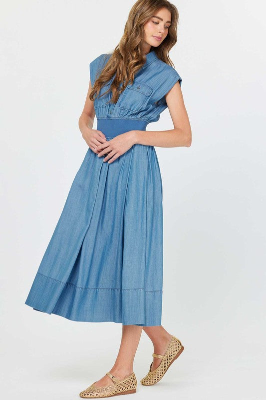 Chambray Midi Dress