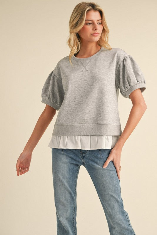 Ruffle Hem Pullover