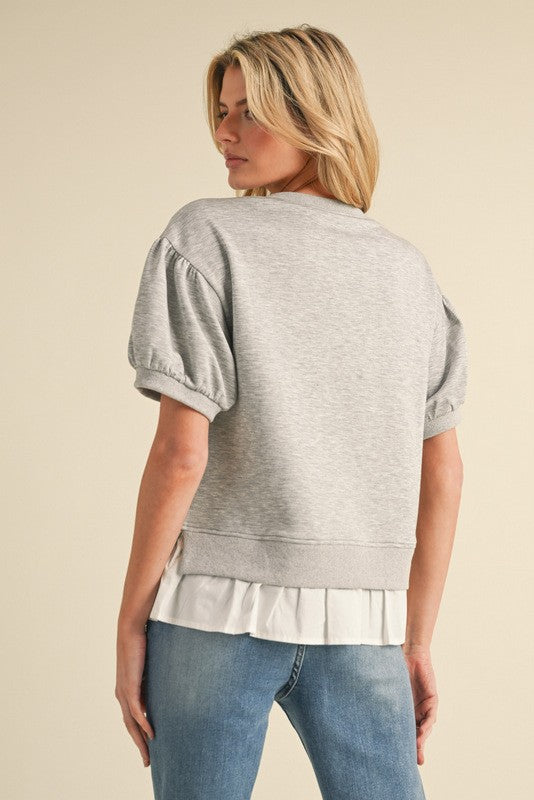Ruffle Hem Pullover
