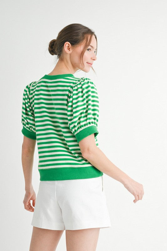 Kelly Green Stripe Top