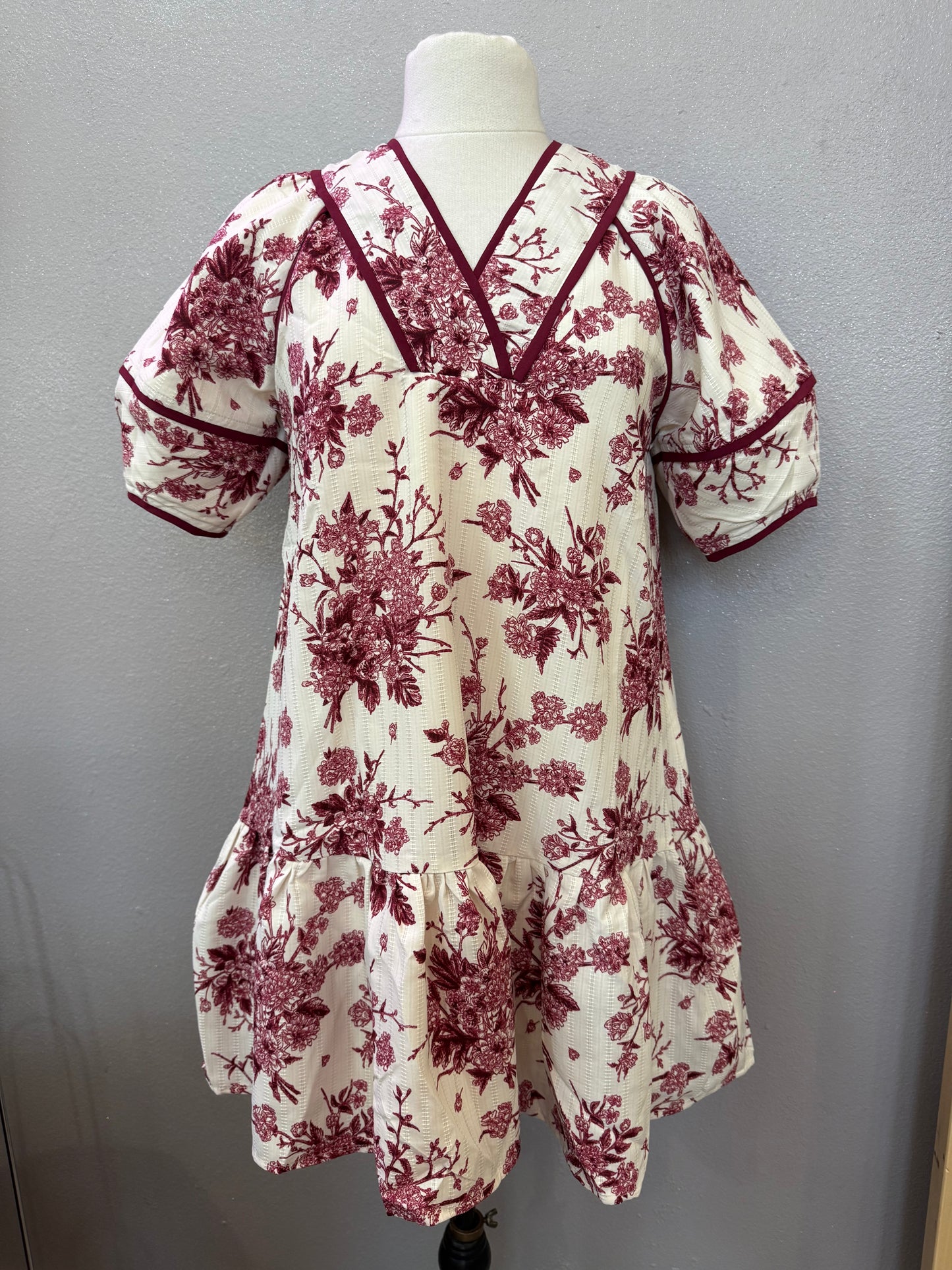 Burgundy Flora Dress