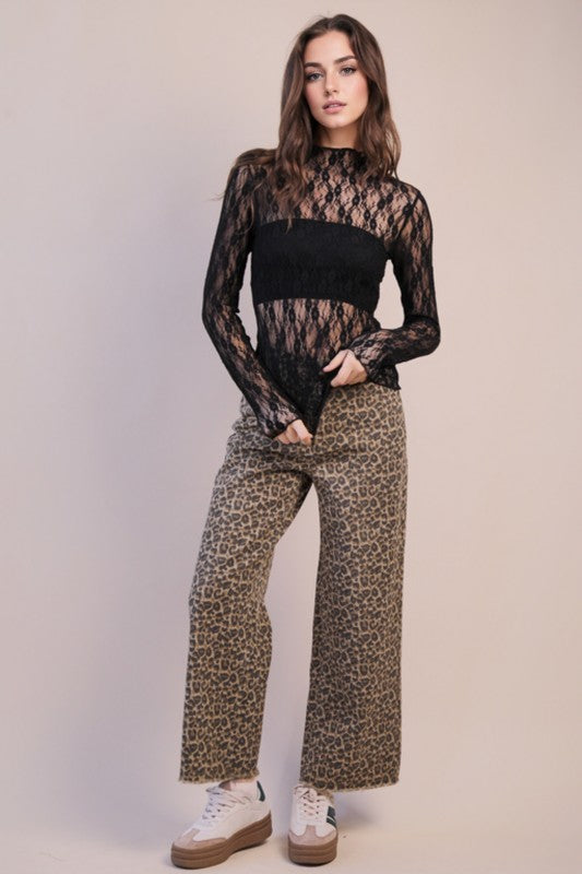 High Neck Mesh Top