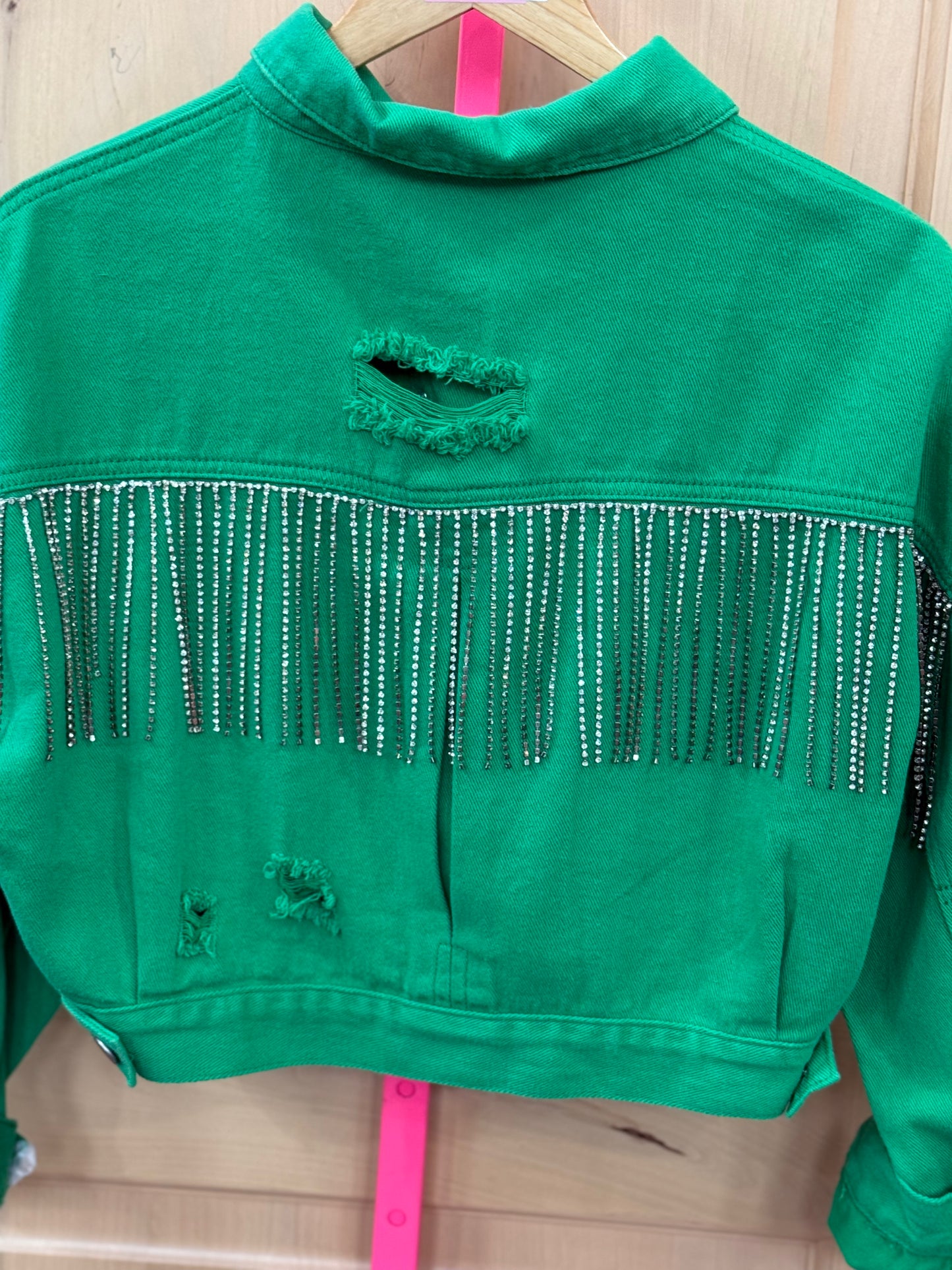 Kelly Green Fringe Jacket