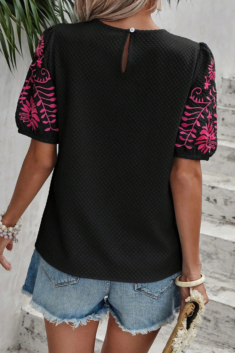 Black Floral Blouse