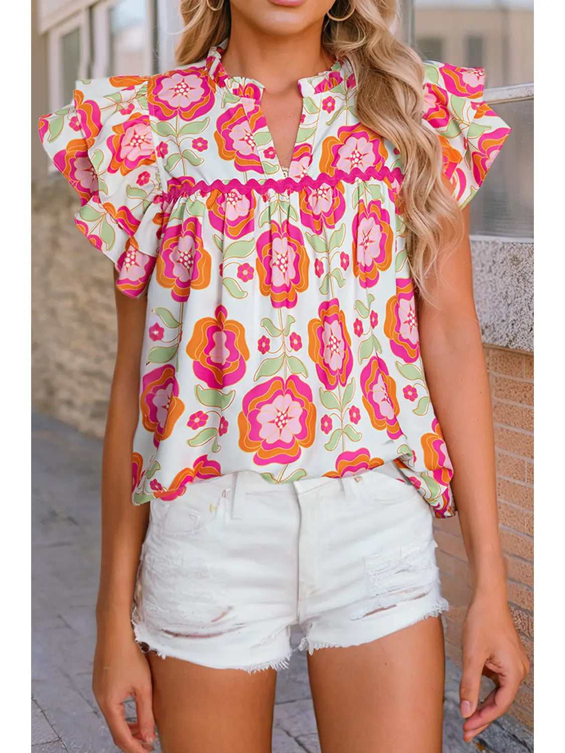 Floral Ric Rac Blouse