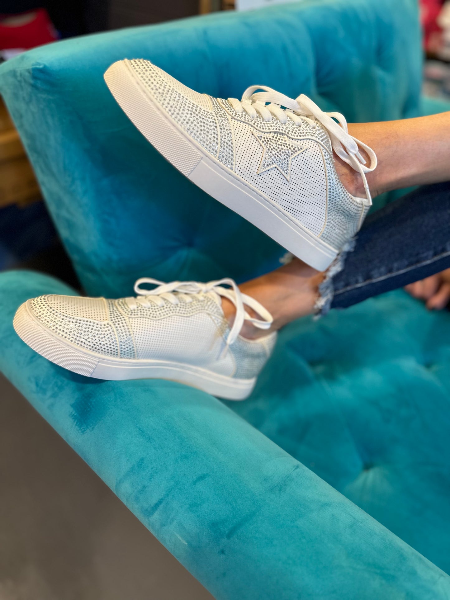 Legendary White Crystal Sneakers