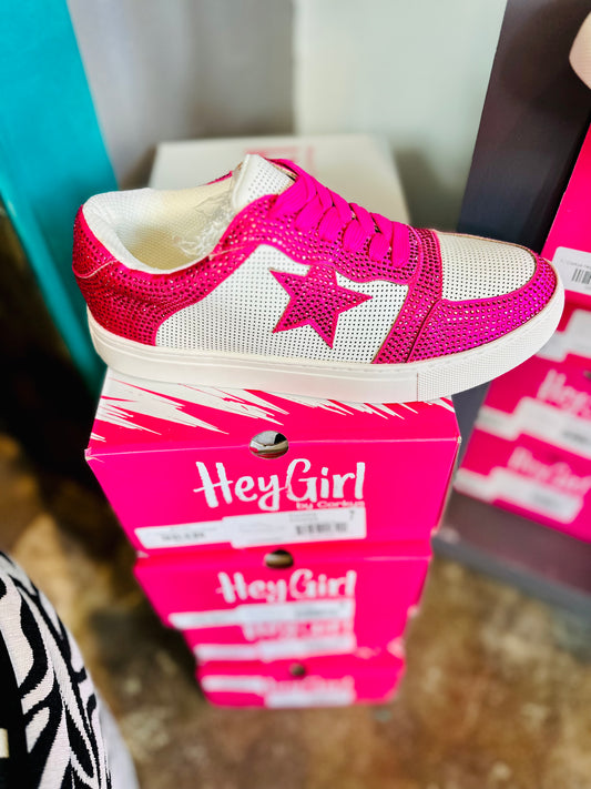 Women’s pink rhinestone sneakers by Twisted Sisters Shoetique