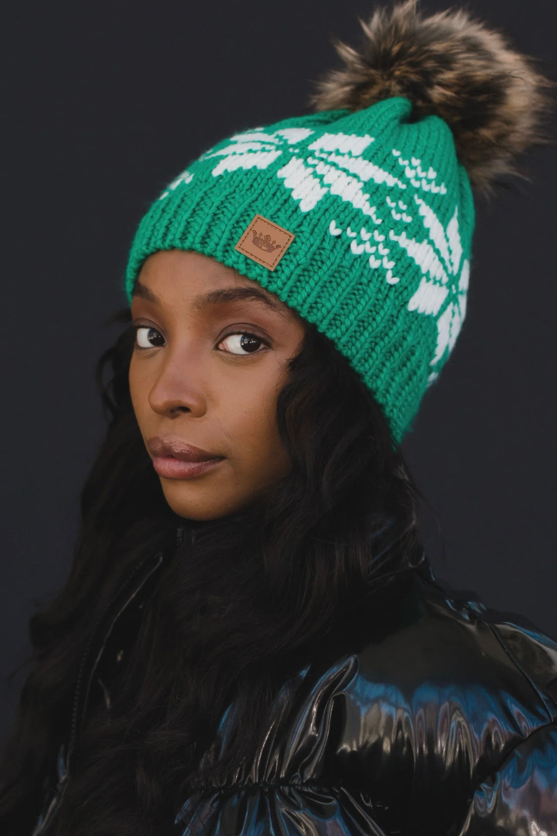 Snowflake Pom Beanie