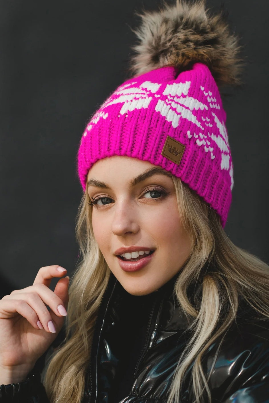 Snowflake Pom Beanie