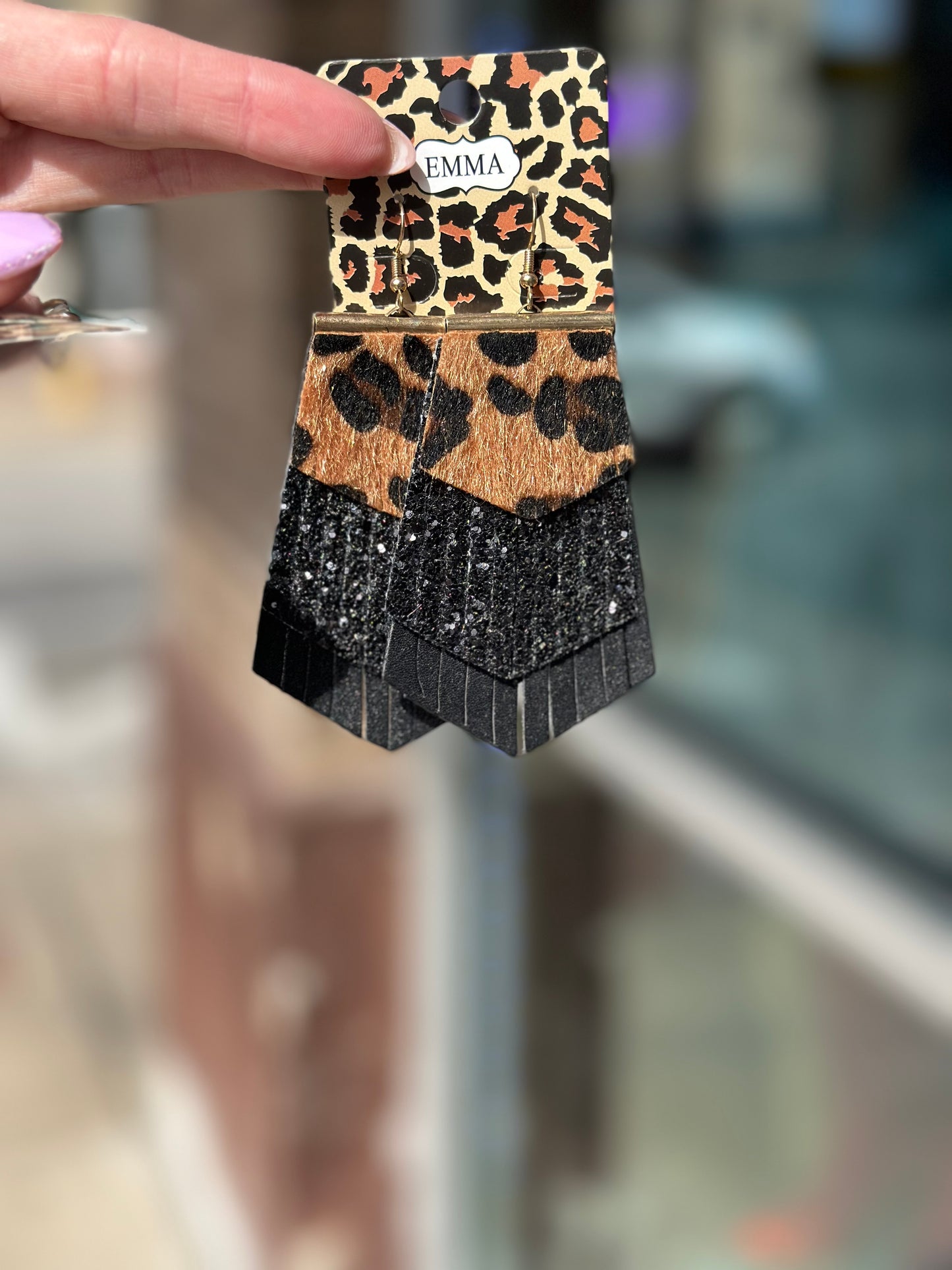 Tiered Cheetah Earrings
