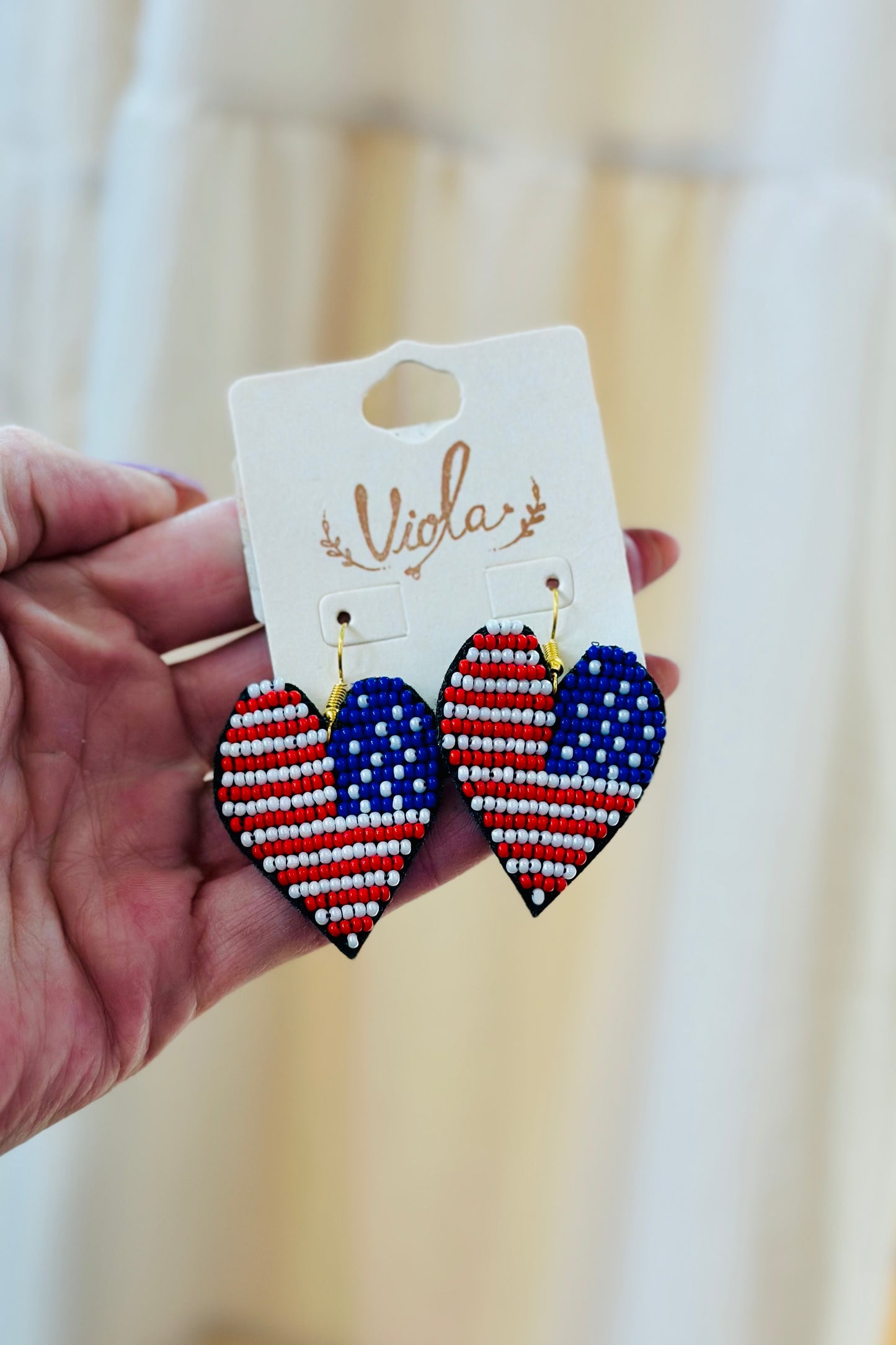 Patriotic Beaded Earrings