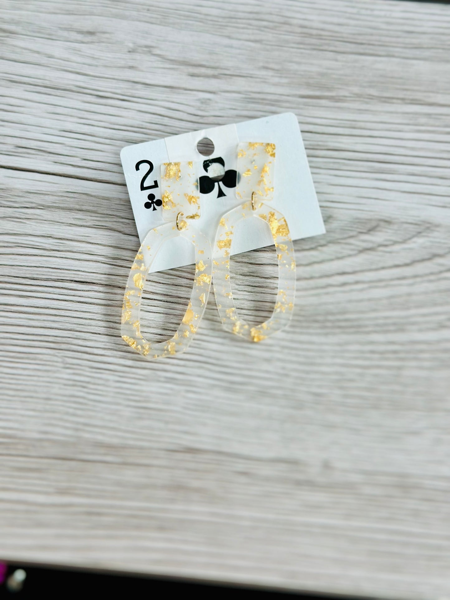 Gold Speckled Drop Earrings