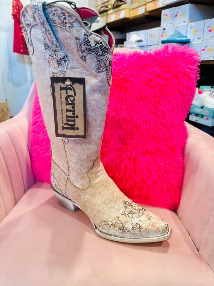 Snakeskin Snip Toe Boots - Twisted Sisters Shoetique