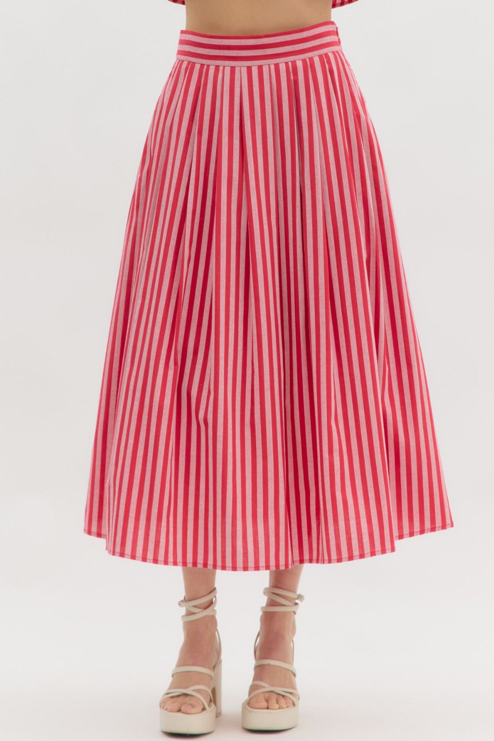 Red Stripe Maxi Skirt
