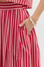 Red Stripe Maxi Skirt