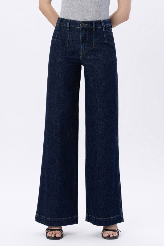 Women’s boutique high rise wide leg jeans from Twisted Sisters Shoetique in Waco Texas
