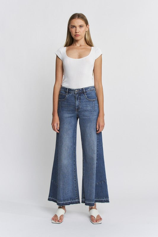 Women’s boutique wide leg denim from Twisted Sisters Shoetique in Waco Texas