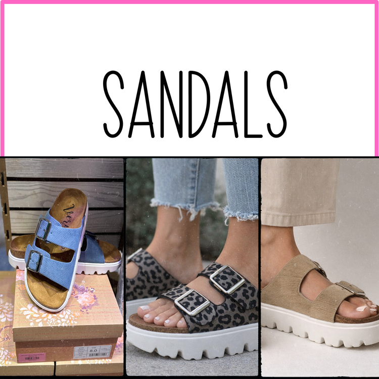 Women’s boutique sandals from Twisted Sisters Shoetique including casual and summer styles