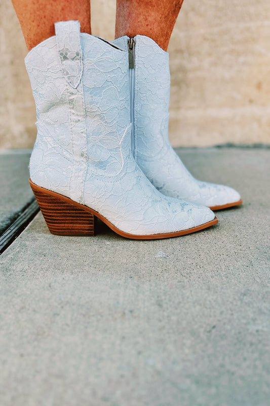 Corkys-White Lace Booties