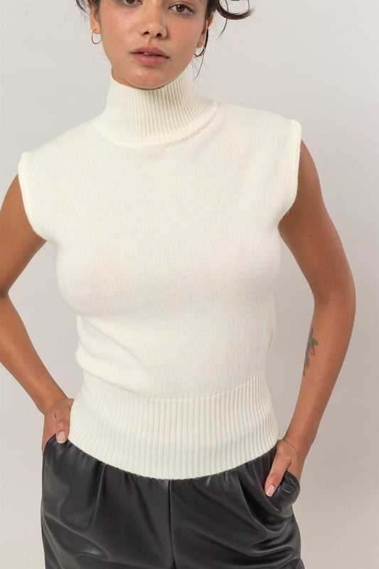 High Neck Sweater Blouse