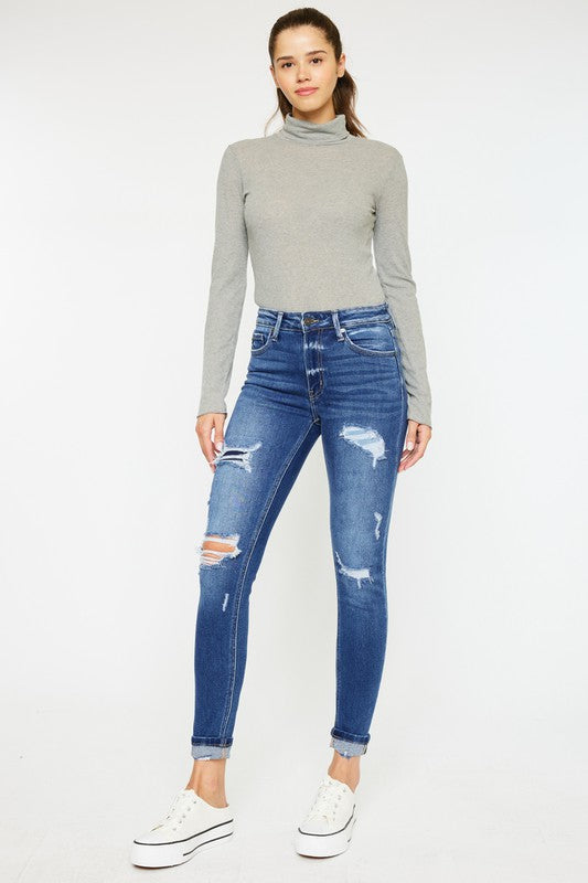 High Rise Ankle Skinnies