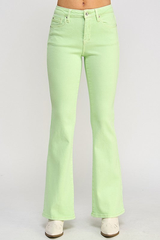 Mid Rise Pastel Bootcut Jeans
