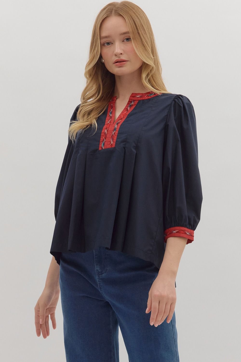 Navy Jingle Blouse