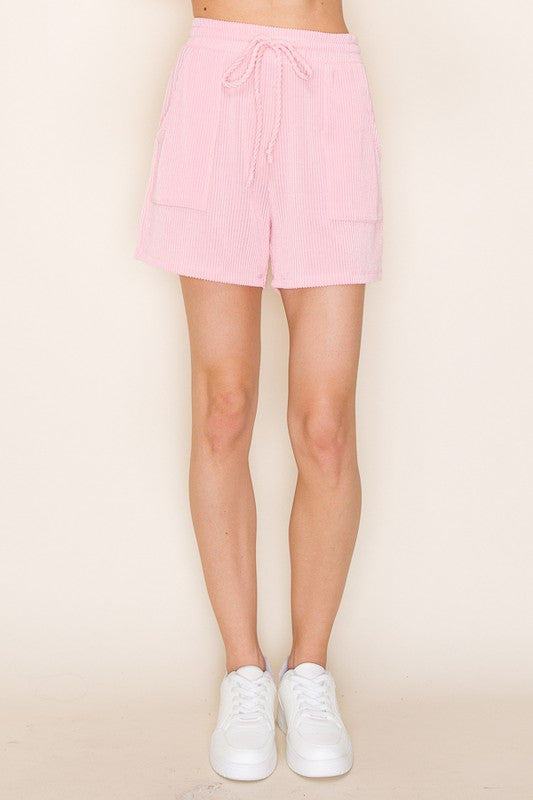 Ribbed Shorts with Pockets