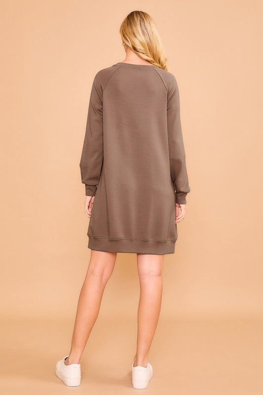 Mocha French Terry Dress