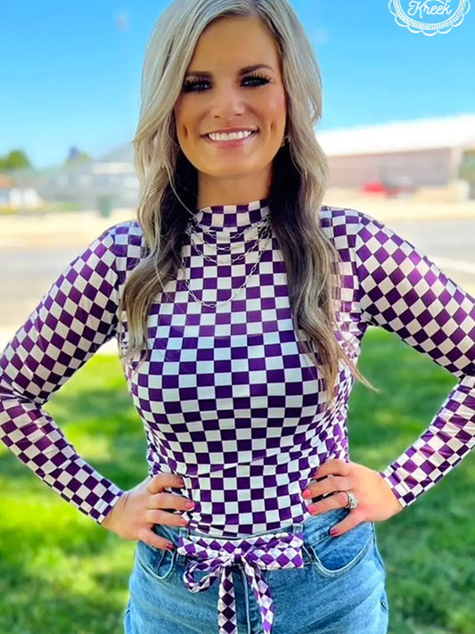 Pep Rally Mesh Top-Purple