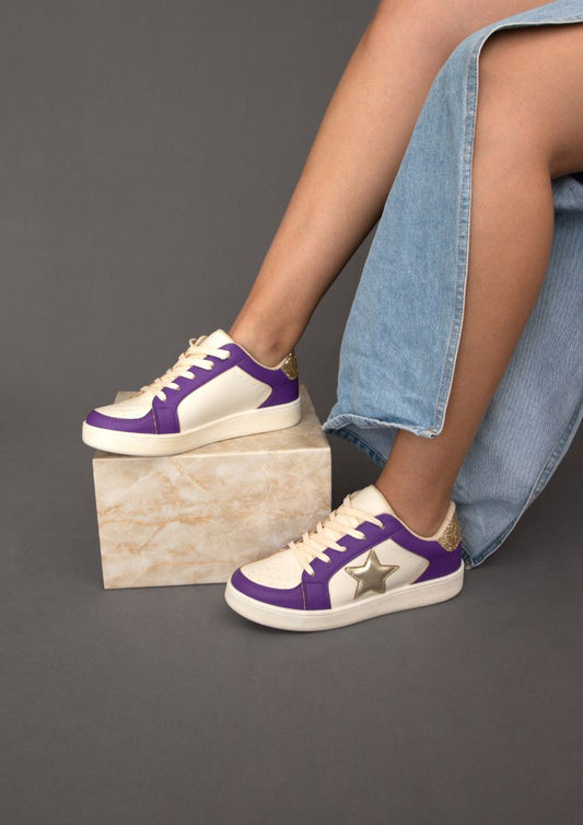 Purple/Gold Sneakers