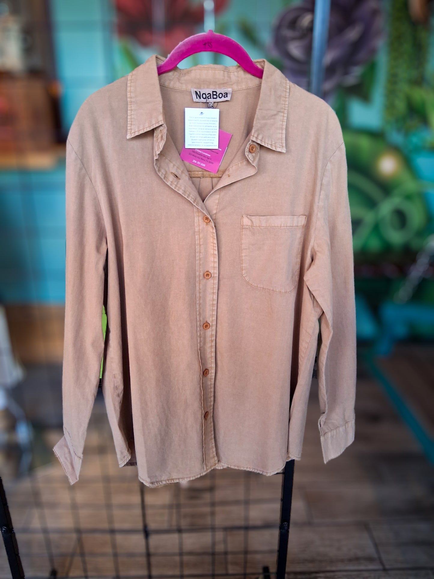 Camel Button Down Shirt