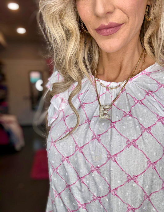 Bow Ruffle Sleeve Blouse