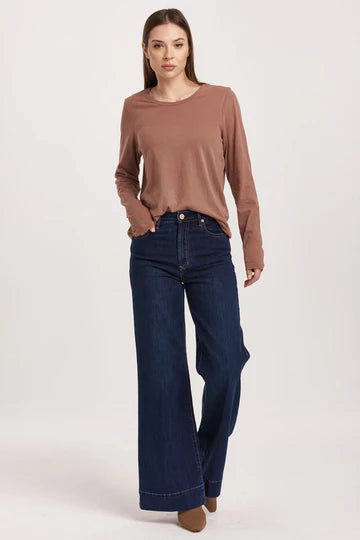 Dear John Fiona Wide Leg-Dark Wash