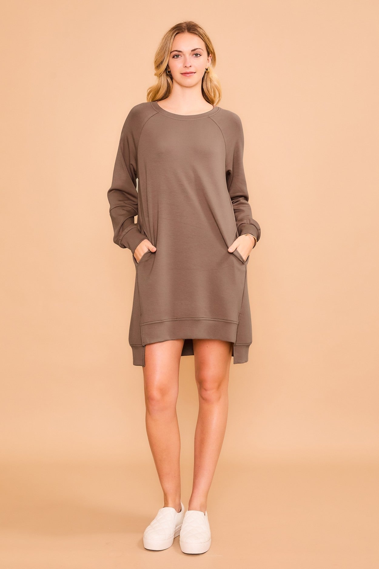 Mocha French Terry Dress